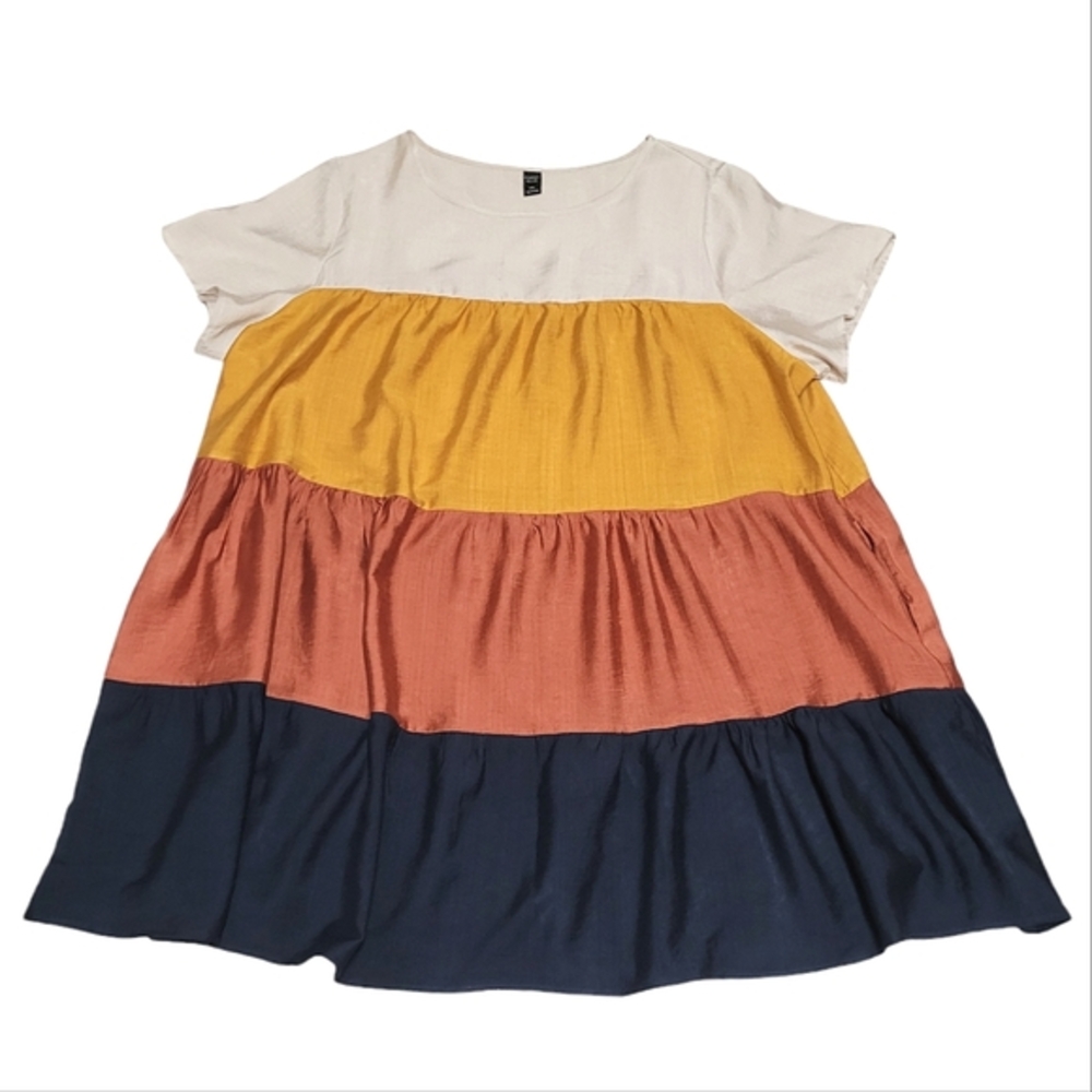 Emery Rose Color Block Smock Dress